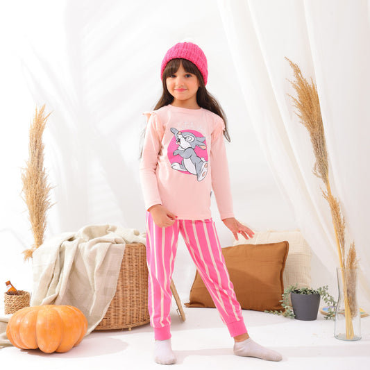 Girls’ Autumn Pajama Set – Bunny – 10821