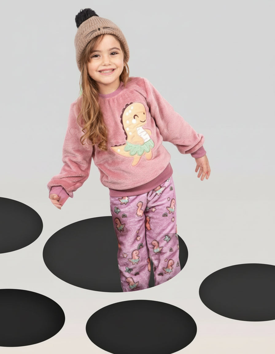 Girls’ Polar Pajama – Dinosaur – 10837