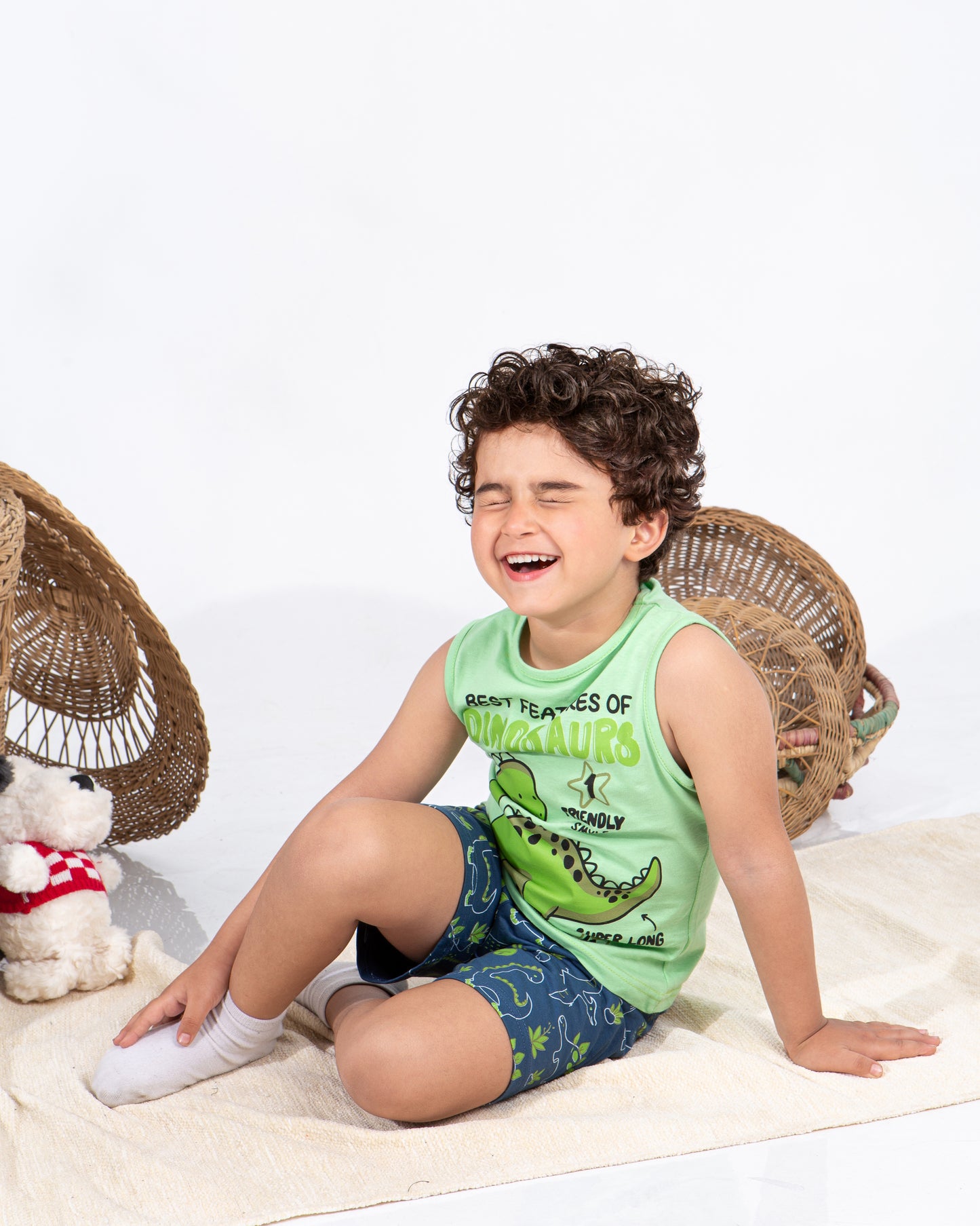Boys’ Summer Pajama – Sleeveless – Dino – 10856