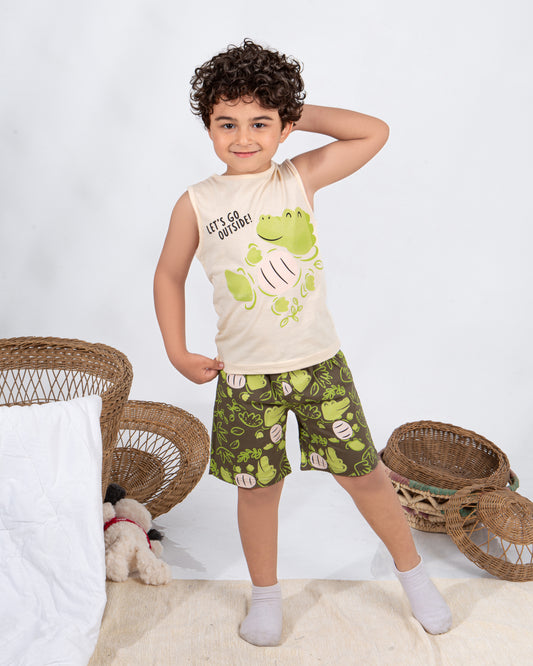 Boys’ Summer Pajama – Sleeveless – Croco – 10856