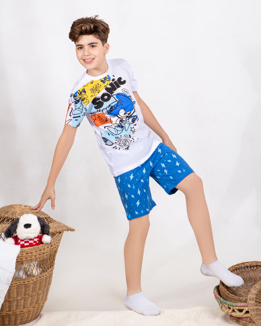 Boys’ Summer Pajama – Sonic – Shorts and Tee – 10851