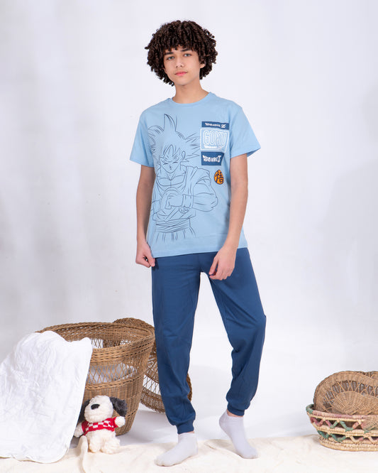 Boys’ Summer Cotton Pajama – Tee and Pants – Goku – 10852