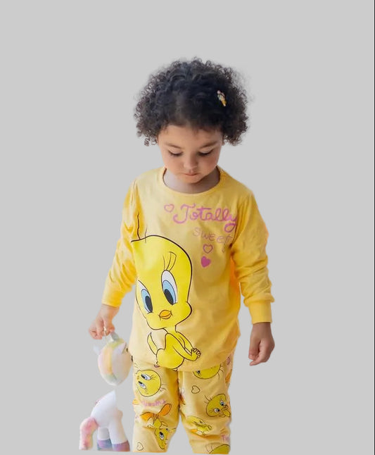 Girls’ Autumn Pjs – Yellow Tweety – 10850