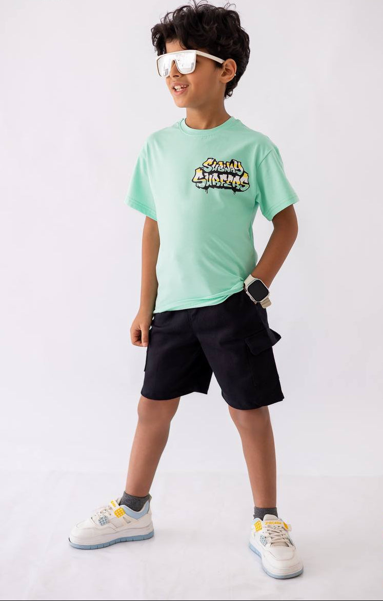 Boys’ T-shirt & Shorts Summer Set – Mint – 10811 / 10816