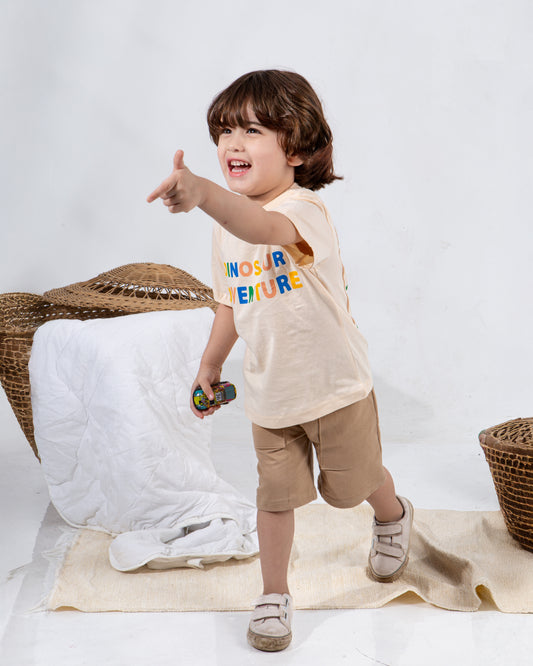 Boys’ Summer Set – Beige Dino – 10860