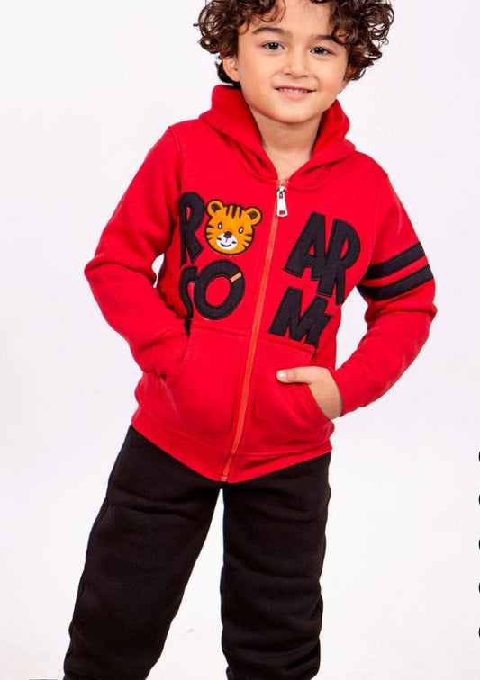 Boys' Winter Set - Zip-up Hoodie - Roar Tiger - 10842