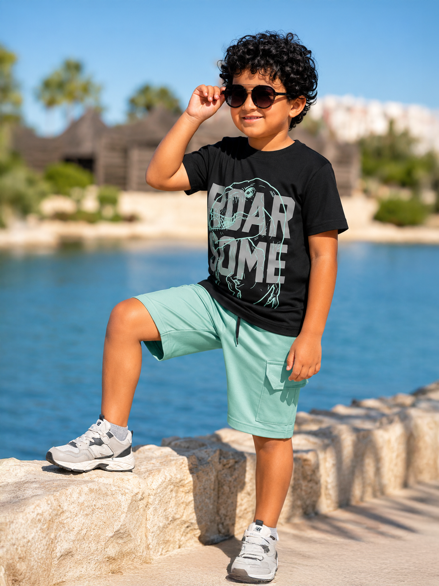 Boys’ Summer Set – Black Dino – 10861