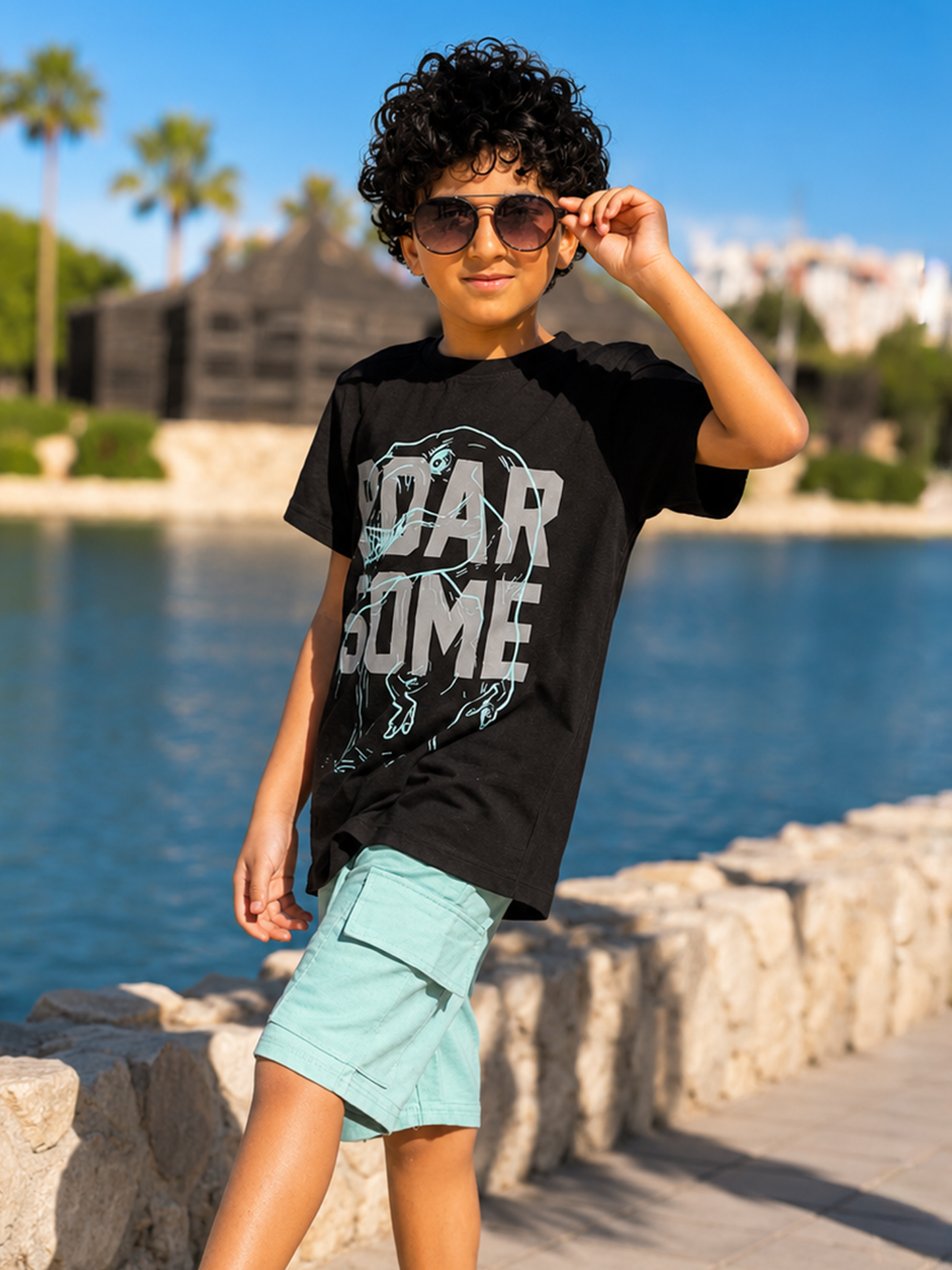 Boys’ Summer Set – Black Dino – 10861
