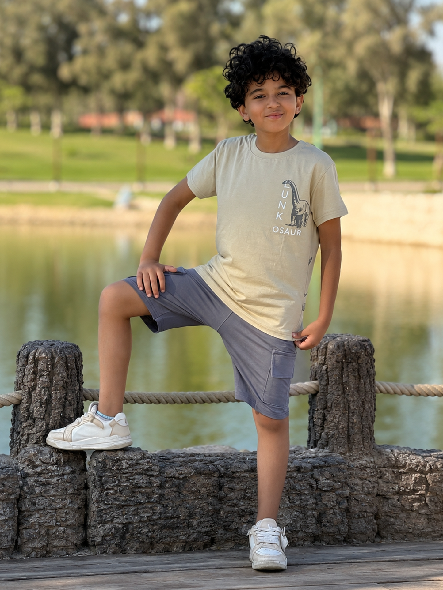 Boys’ Summer Set – Beige Dino – 10861