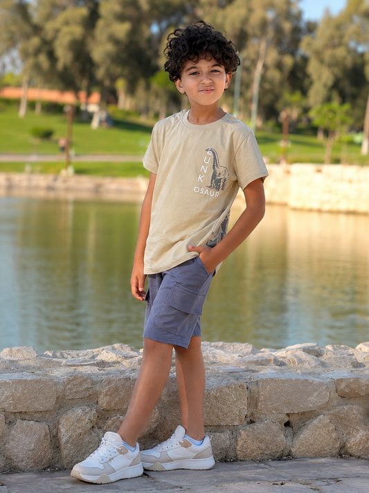Boys’ Summer Set – Beige Dino – 10861