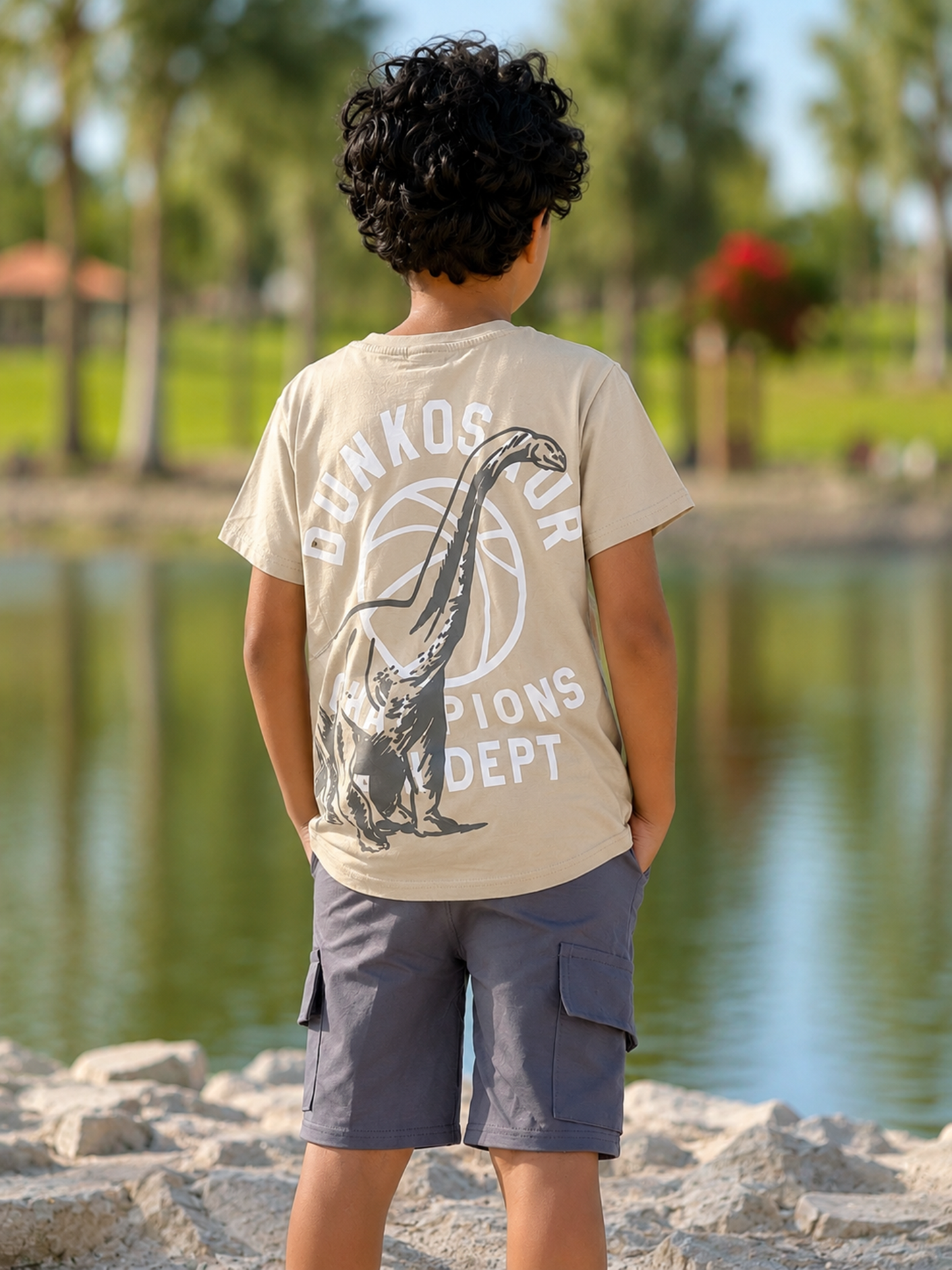 Boys’ Summer Set – Beige Dino – 10861
