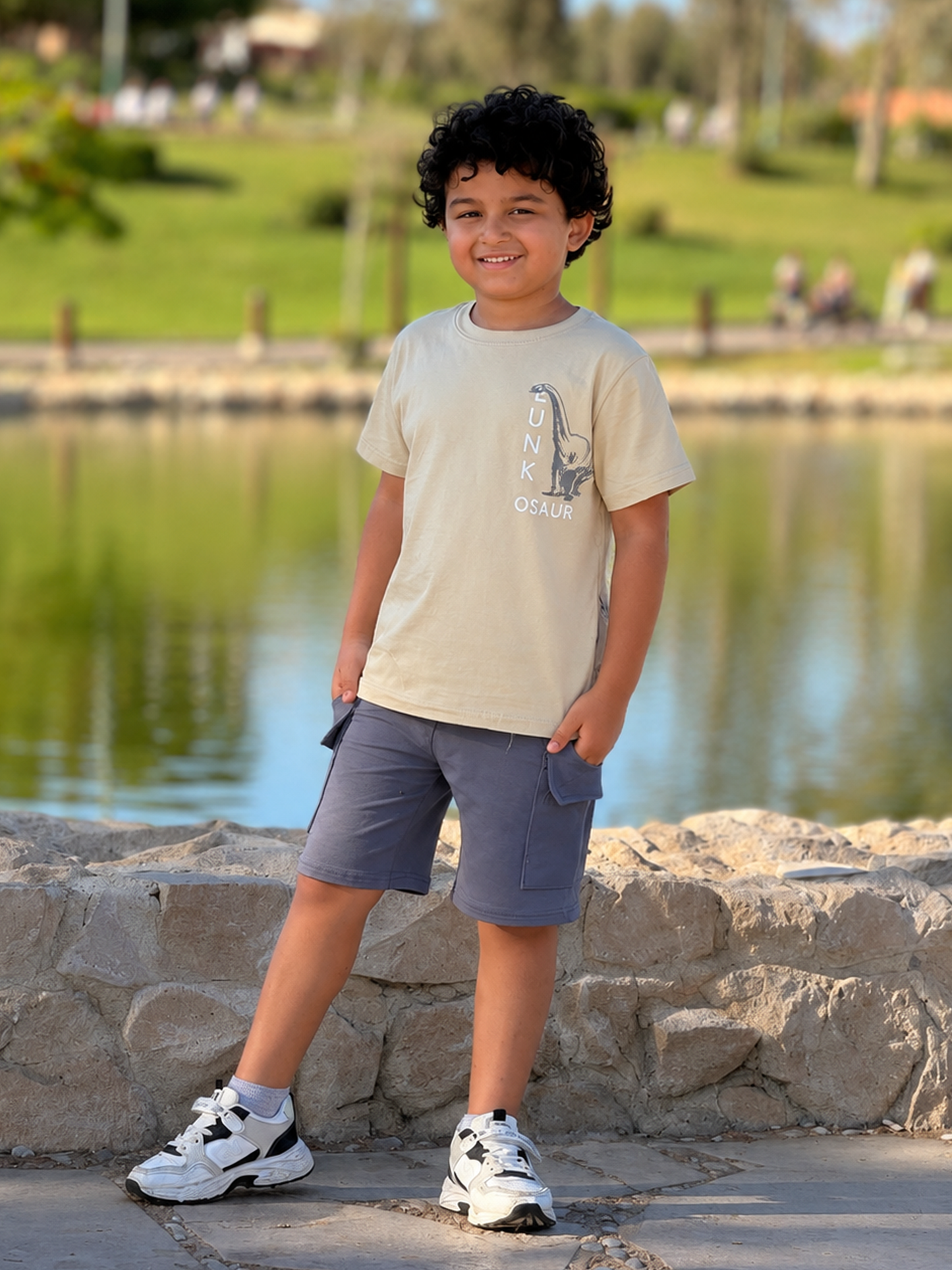 Boys’ Summer Set – Beige Dino – 10861