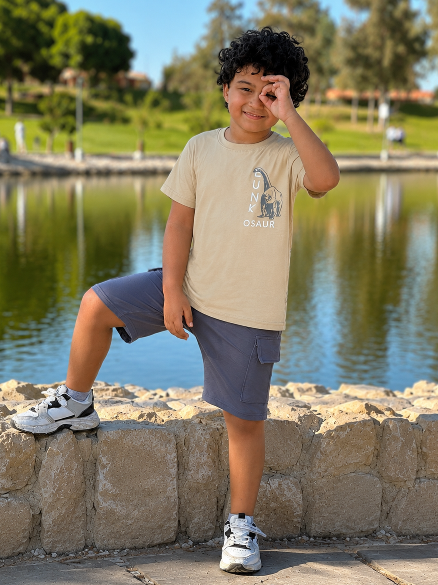 Boys’ Summer Set – Beige Dino – 10861