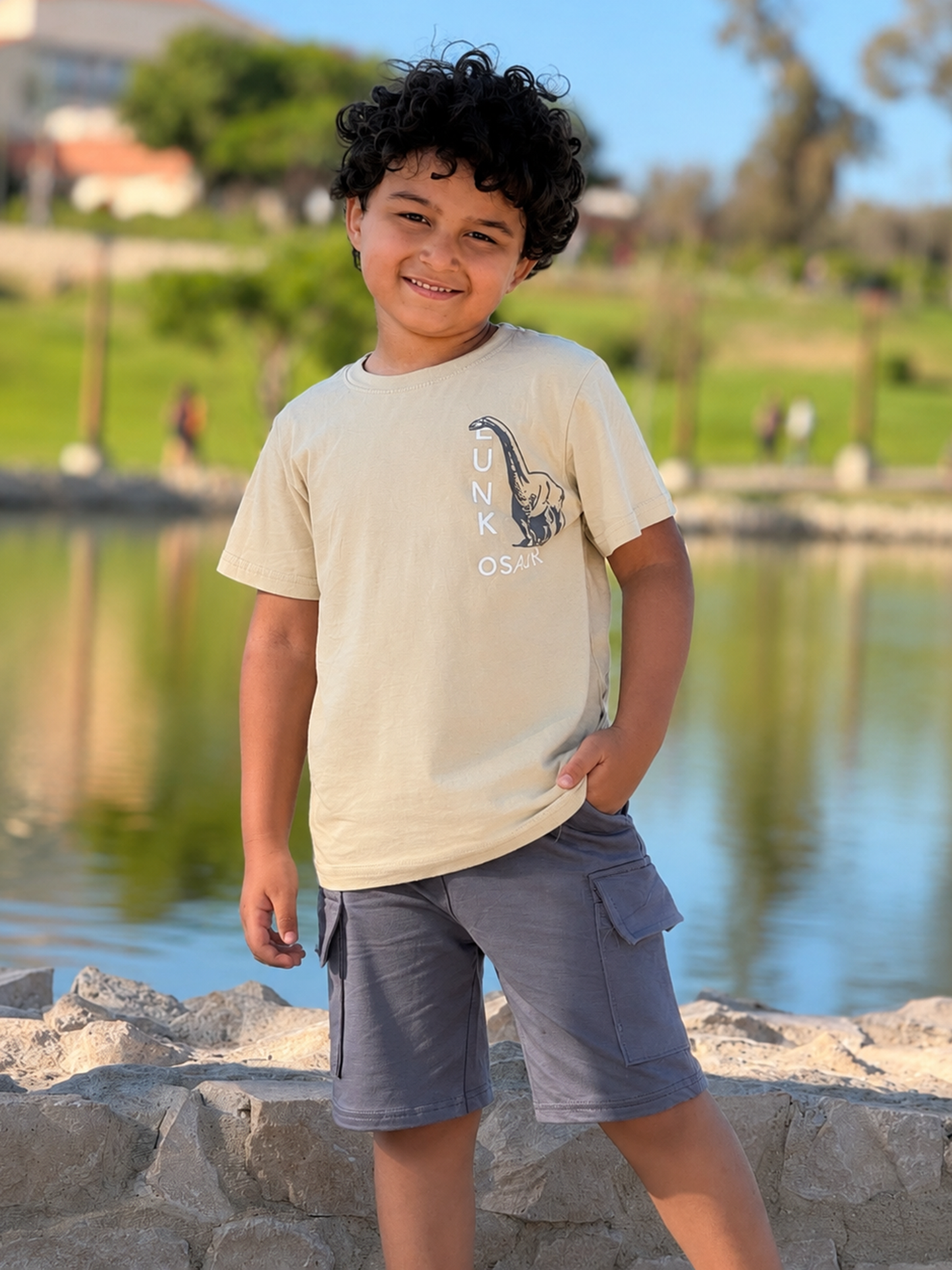 Boys’ Summer Set – Beige Dino – 10861
