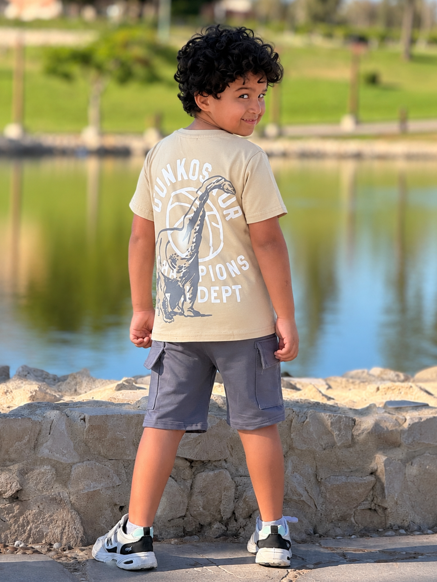 Boys’ Summer Set – Beige Dino – 10861