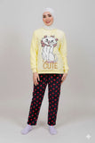Women’s Polar Pajamas – Totally Cute Yellow Cat  – 10754