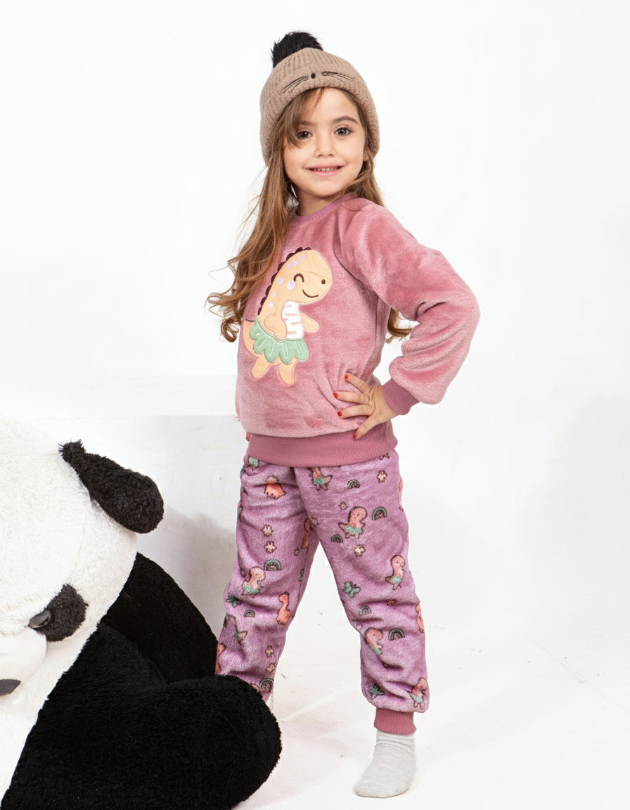 Girls’ Polar Pajama – Dinosaur – 10837