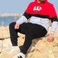 Men's Winter Hoodie Milton set - Red color block - 10847