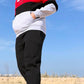 Men's Winter Hoodie Milton set - Red color block - 10847