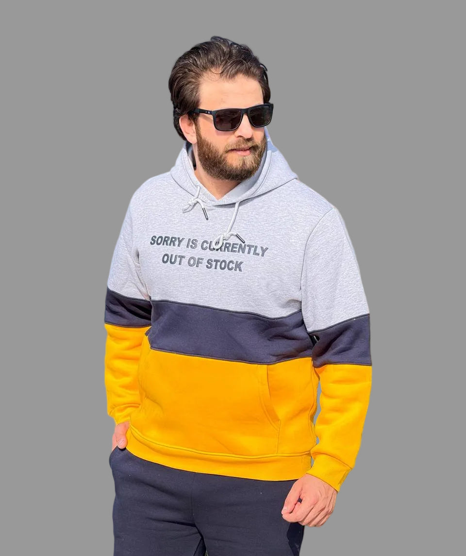 Men's Winter Hoodie Milton set - Yellow color block - 10847