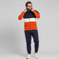 Men's Winter Hoodie Milton set - Orange Navy color block - 10847