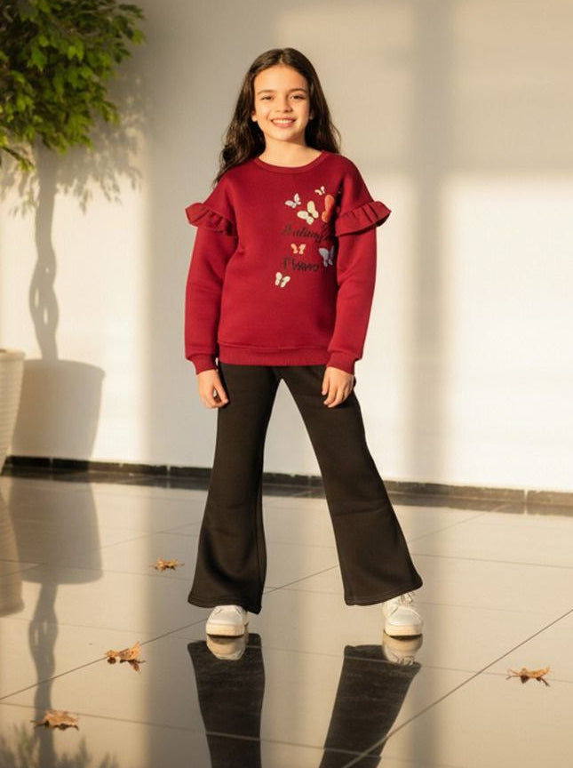 Girls' Winter Set - Burgundy - 10841