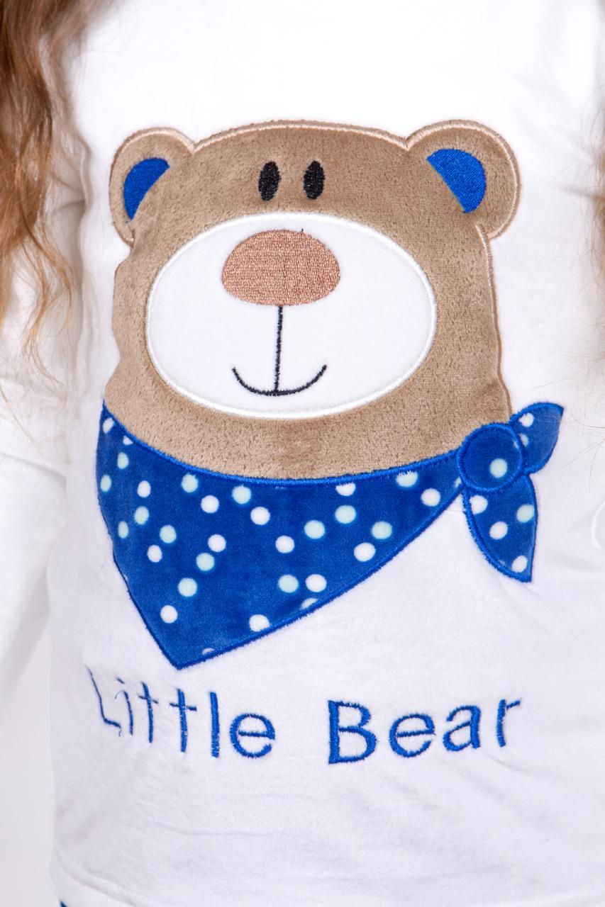 Kids' Pjs - White & blue bear - 10839