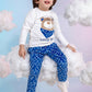Kids' Pjs - White & blue bear - 10839