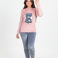 Girls' Soft Fleece Pjs - Pink & Gray - 10843