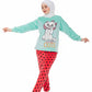 Women’s Polar Pajamas – Totally Cute Mint Cat  – 10754