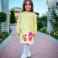 Girls’ long sleeves Dress – Yellow – 10840