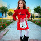 Girls’ long sleeves Dress – Red Minnie Mouse – 10840