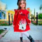 Girls’ long sleeves Dress – Red Minnie Mouse – 10840