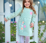 Girls’ long sleeves Dress – Flowers – 10840