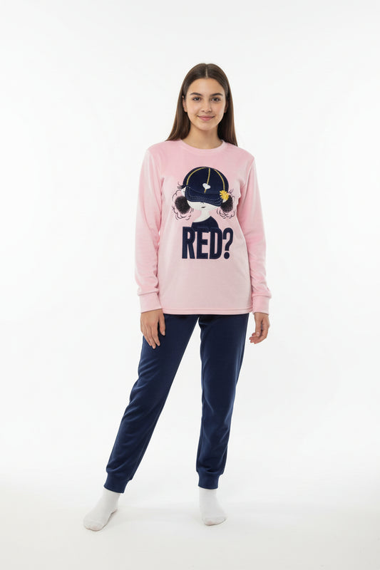 Girls' Soft Fleece Pjs - Pink - 10843