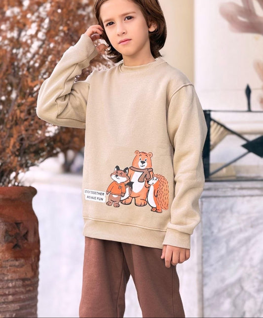 Boys' Winter Set - Beige - 10846