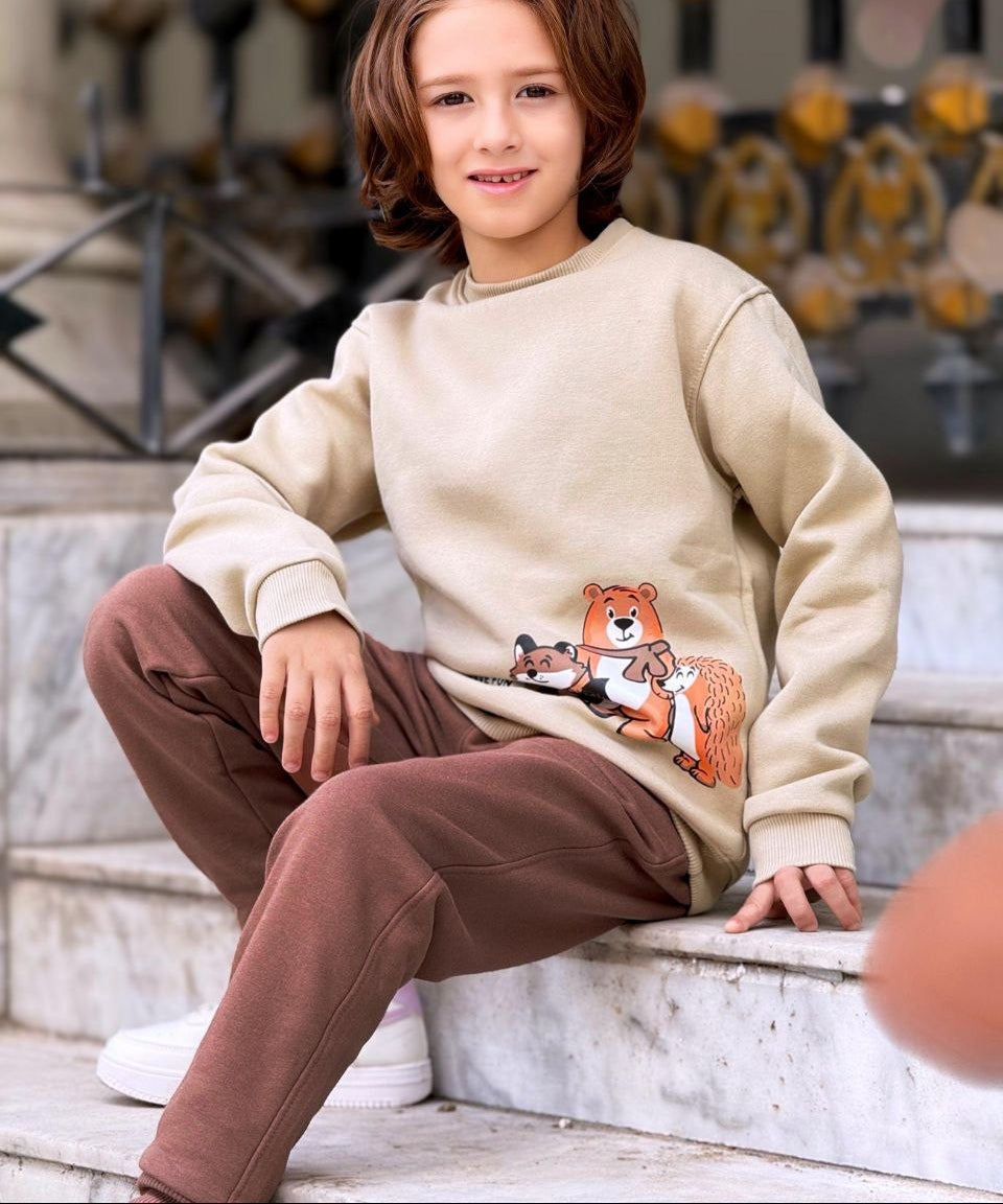 Boys' Winter Set - Beige - 10846