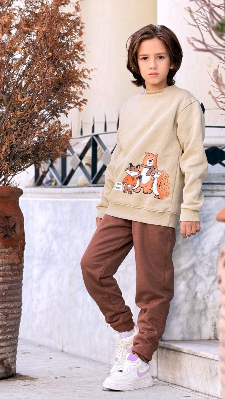 Boys' Winter Set - Beige - 10846