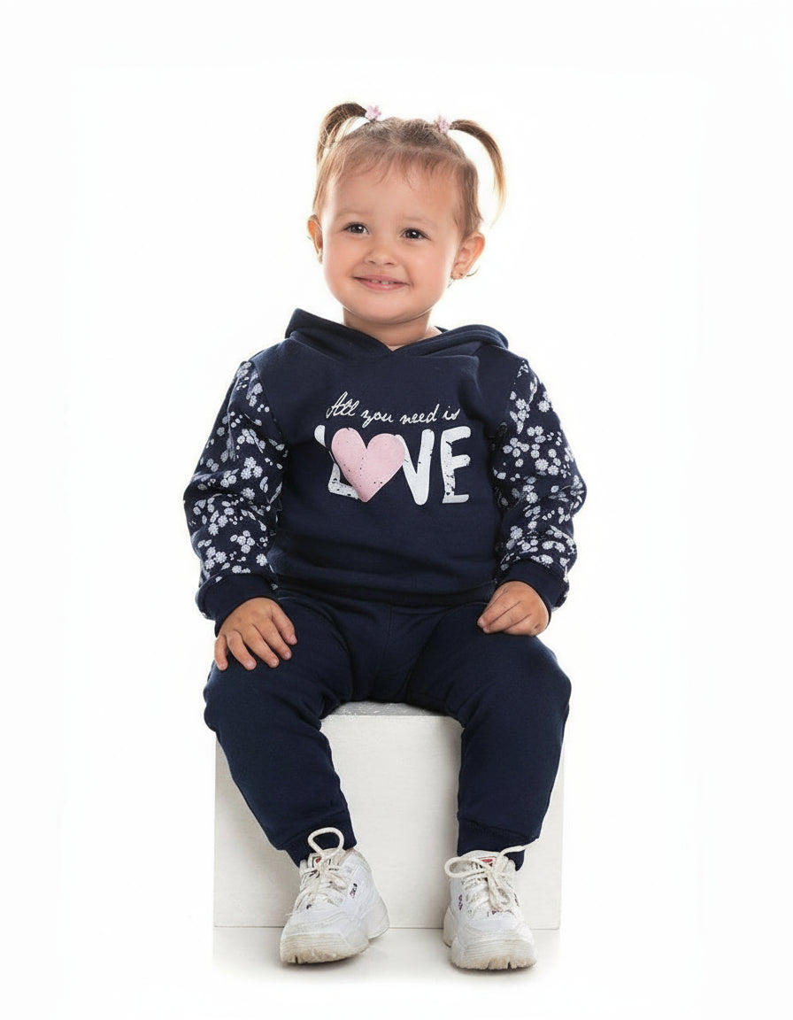 Girls’ Winter Hoodie Set – Navy – 10763