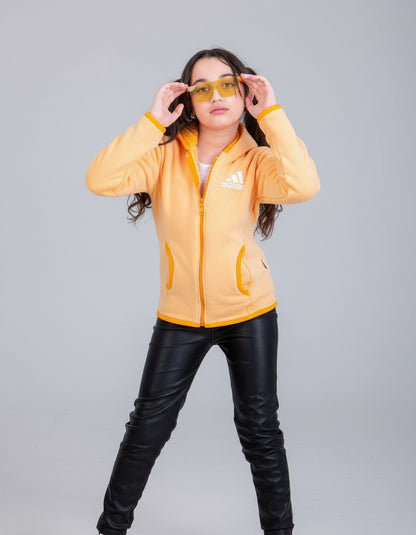 Jacket - Sherpa Hoodie Sweatshirt - Yellow - 10719/29