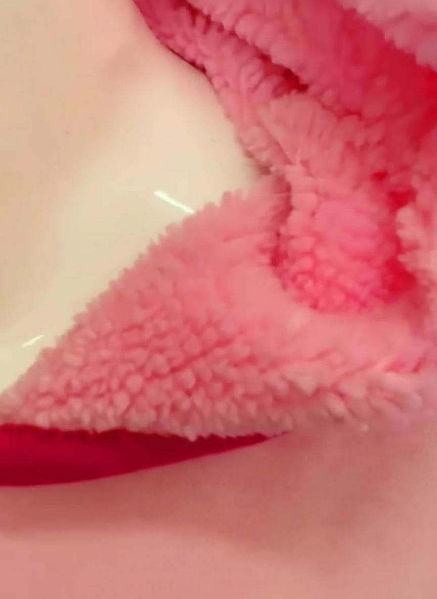 Jacket - Sherpa Hoodie Sweatshirt - Pink - 10719/29