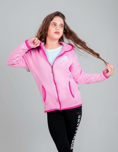Jacket - Sherpa Hoodie Sweatshirt - Pink - 10719/29