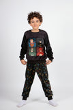 Boys' - Printed Polar - Black Superheroes - 10834