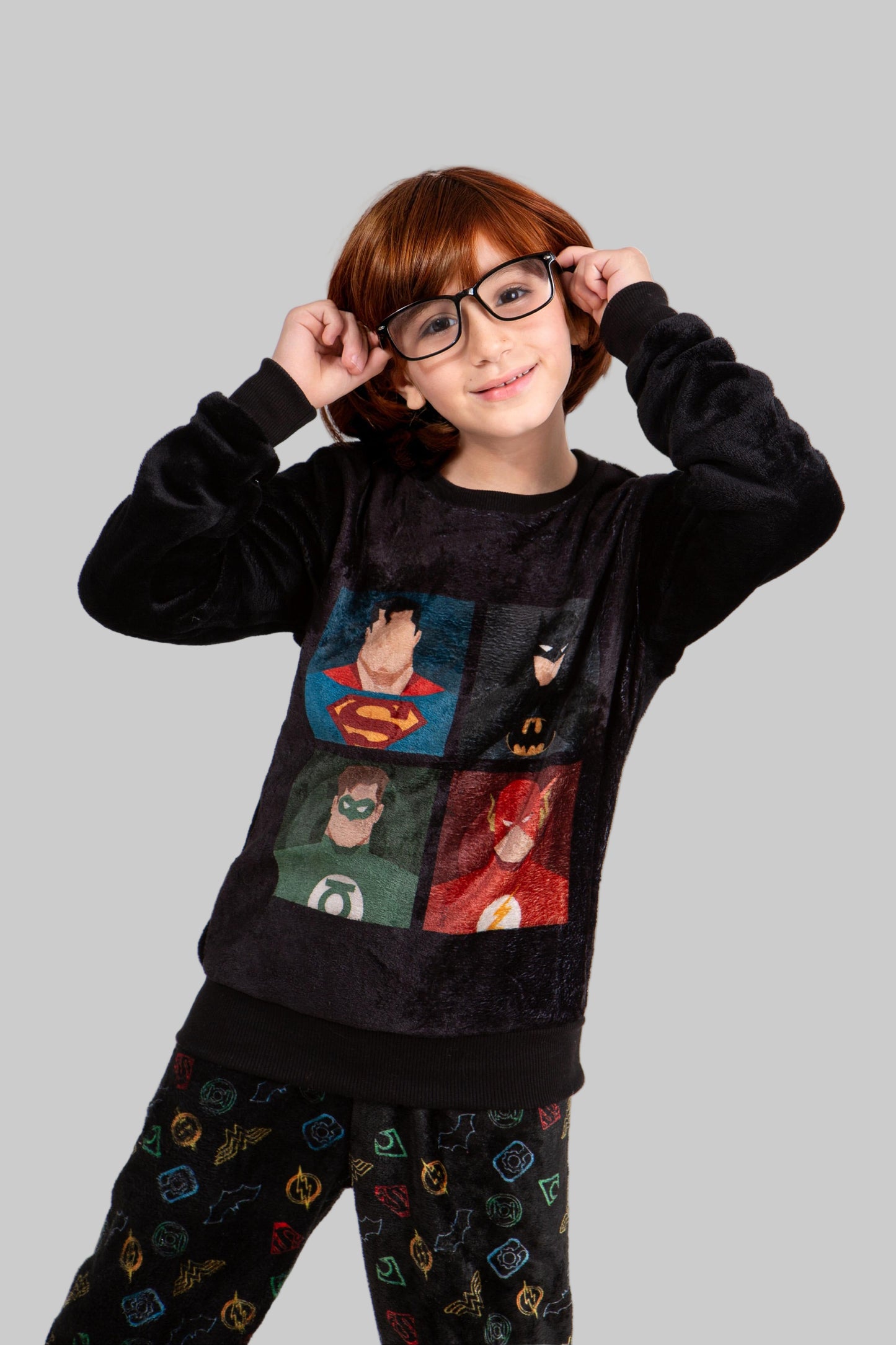 Boys' - Printed Polar - Black Superheroes - 10834