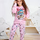 Girls' - Printed Polar - Pink Cartoon - 10834