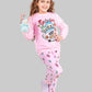 Girls' - Printed Polar - Pink Cartoon - 10834