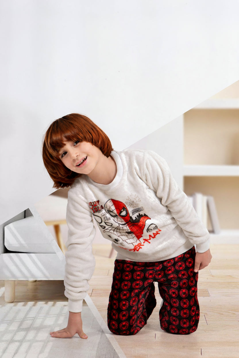 Boys' - Printed Polar - White SpiderMan - 10834