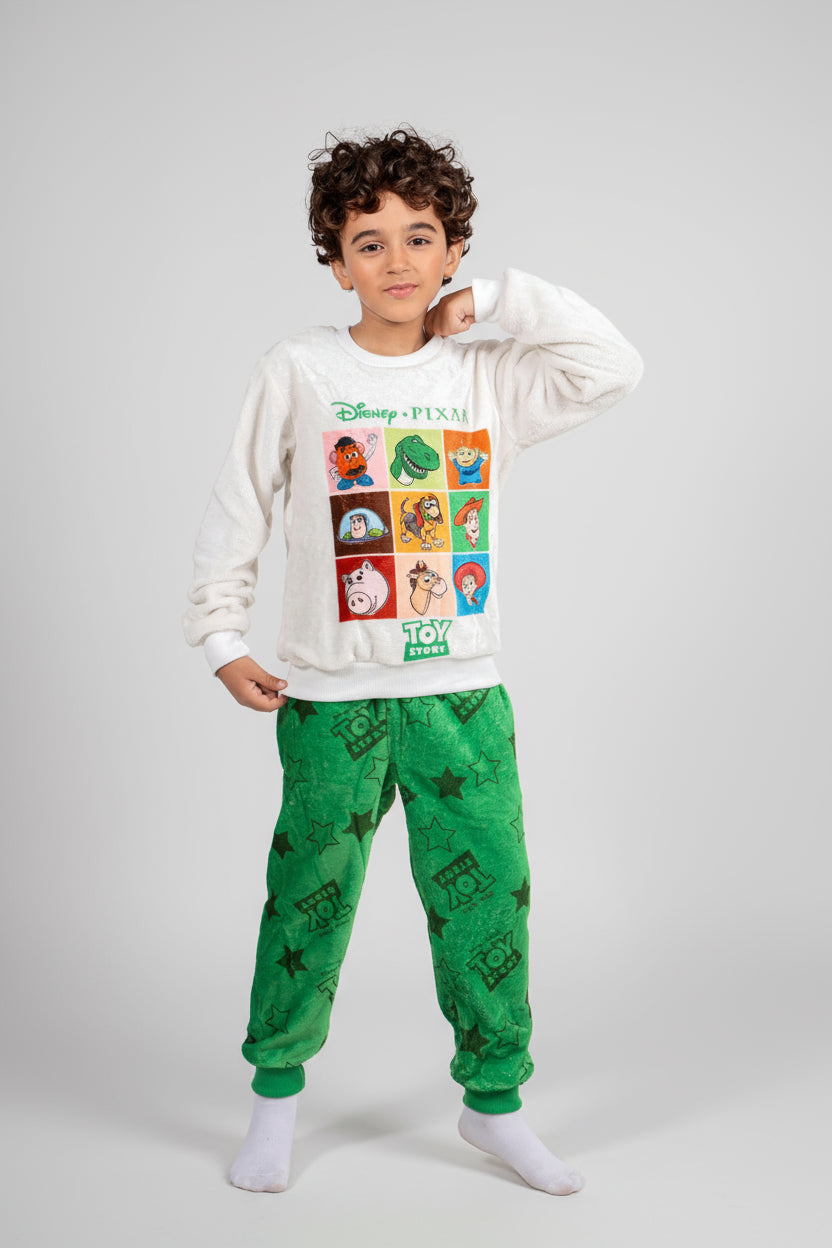 Boys' - Printed Polar - White & Green Toy Story - 10834