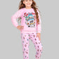 Girls' - Printed Polar - Pink Cartoon - 10834