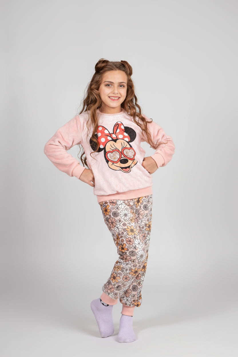 Girls' - Printed Polar - Light Pink Minnie - 10834